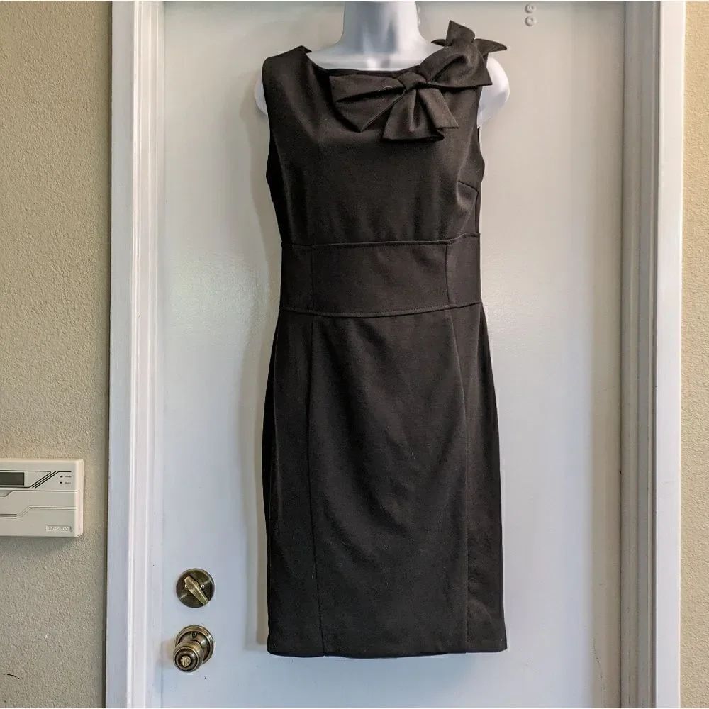 Rinascimento little black dress with bow detailing  made in Italy